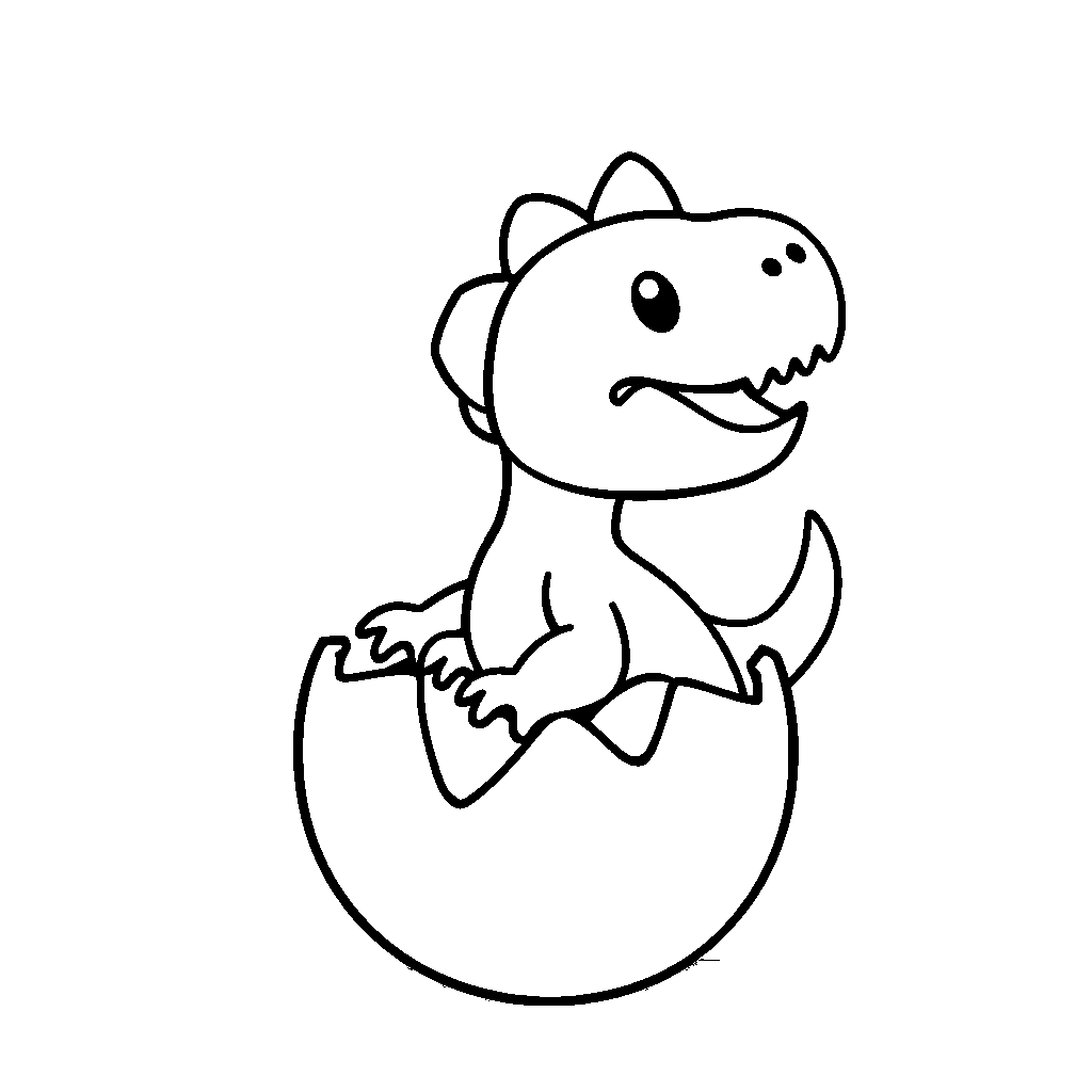 Mały dinozaur wykluwający się z jajka